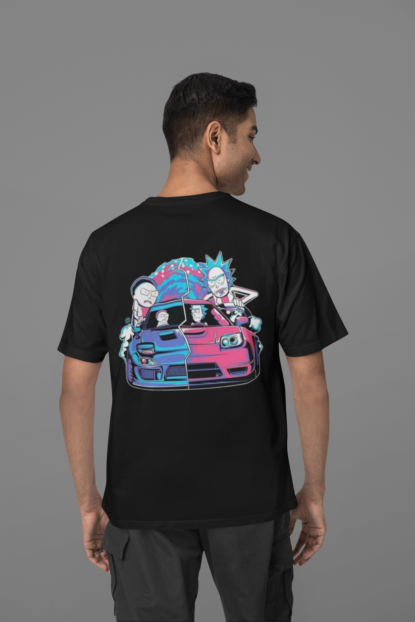 Camiseta Drift Multiverso – Rick, Morty y JDM vibes